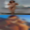 Nude woman playing piano