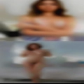 Nude woman playing piano